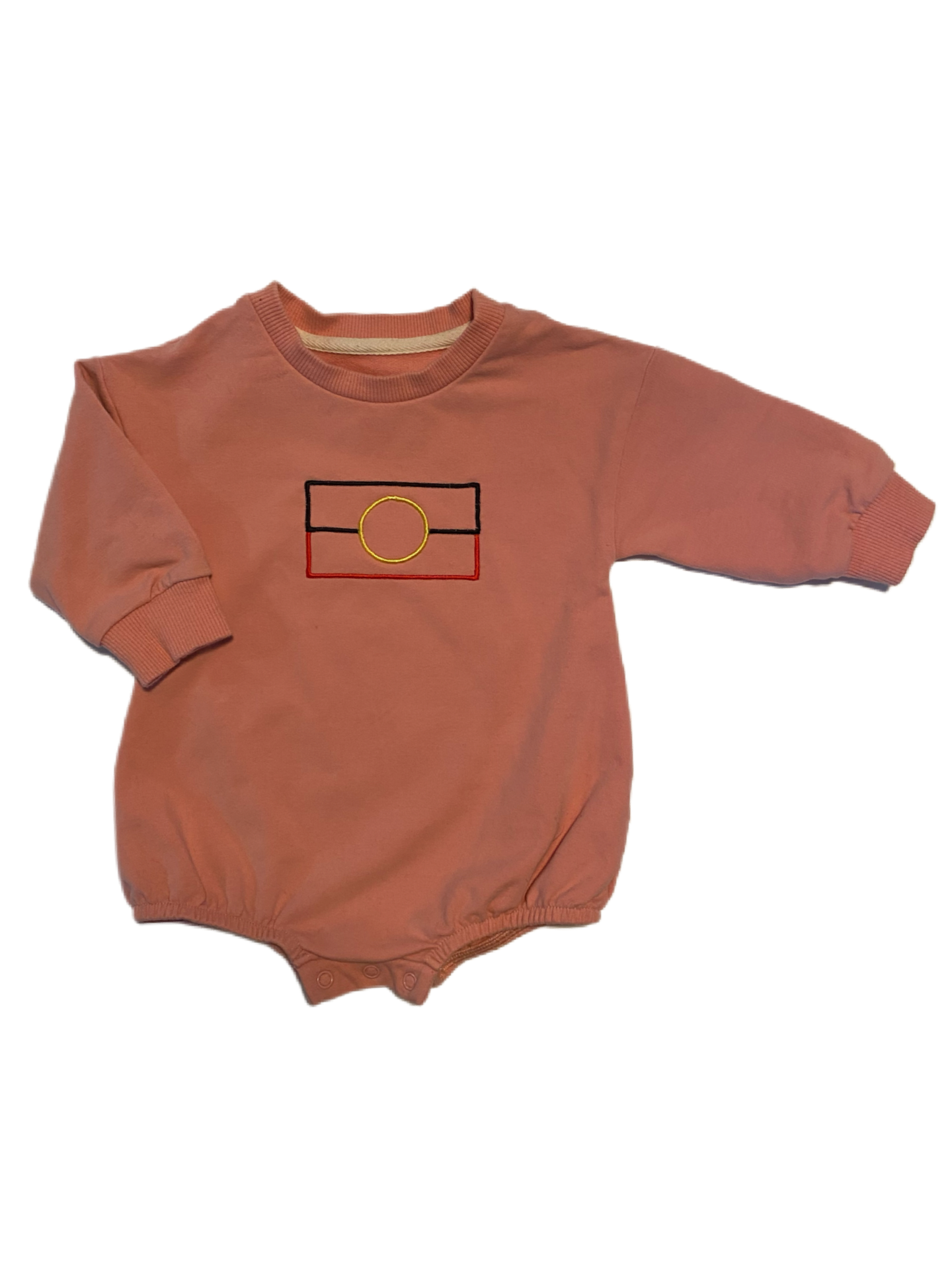 Pink Flag outline romper