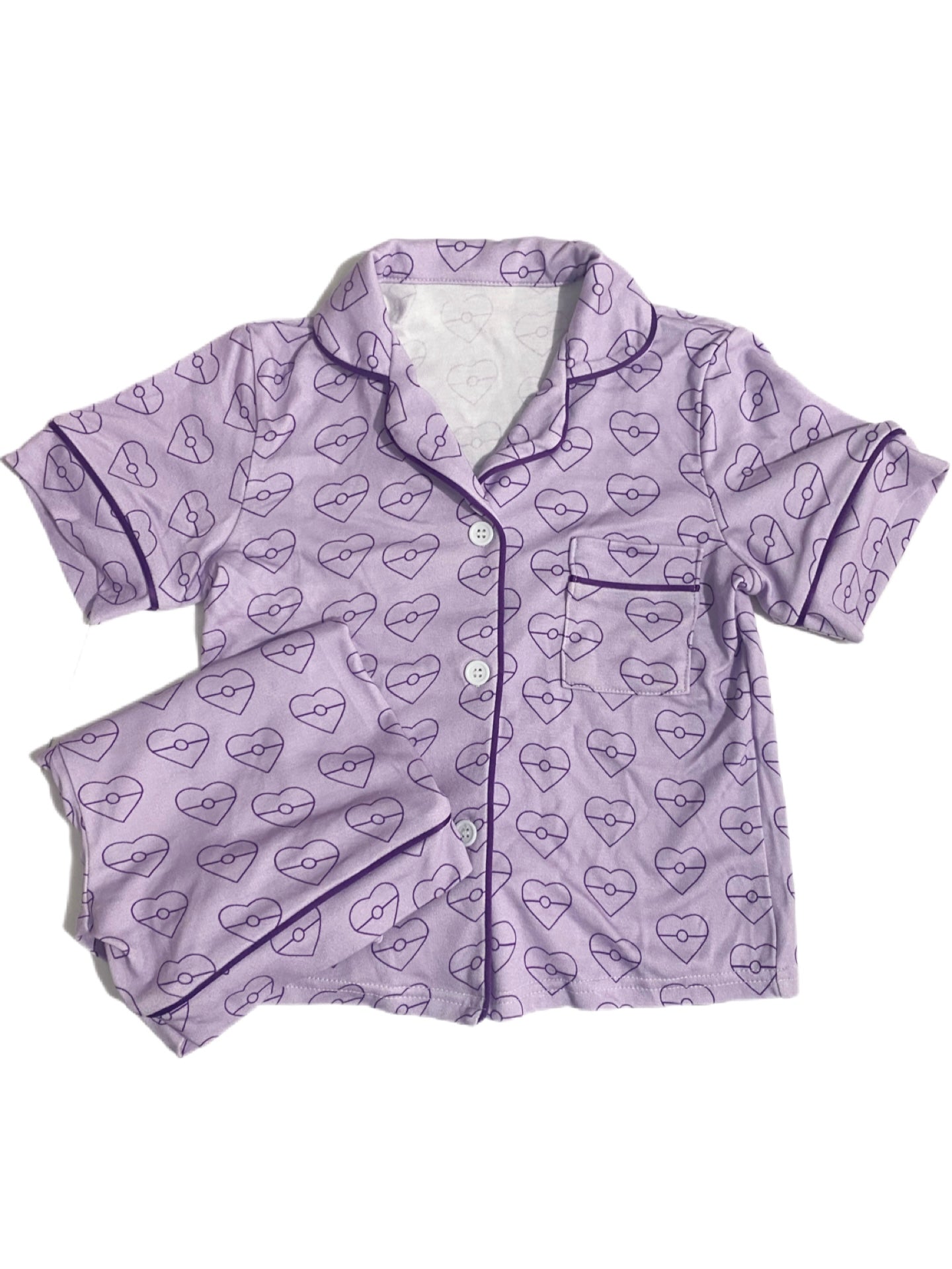 (Sample) Purple Hearts Pyjamas