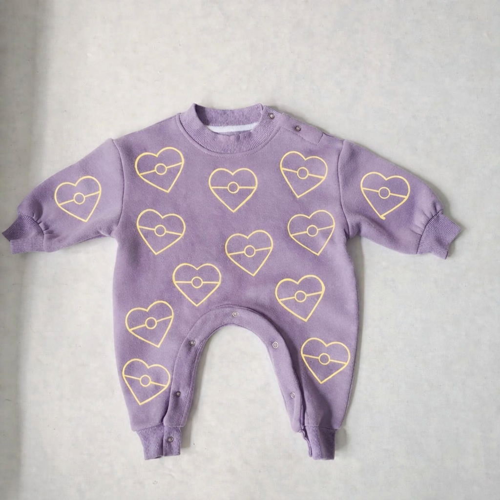 Lilac Hearts Romper