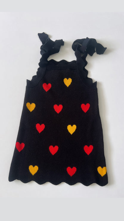 Hearts knit Tie dress