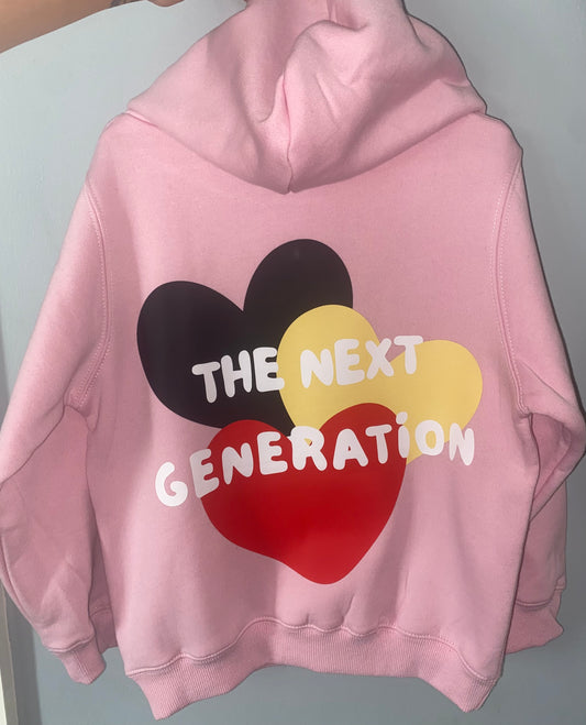 NAIDOC Kids Pink Hearts Hoodie