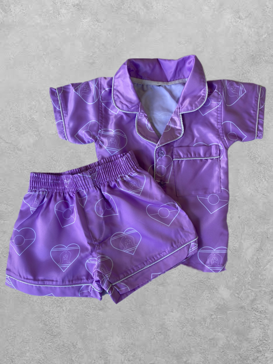 Adults Purple Hearts Pyjamas Pre-Order