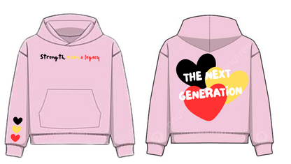 NAIDOC Kids Pink Hearts Hoodie