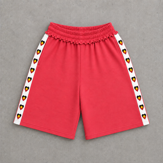 Kids heart crimson shorts