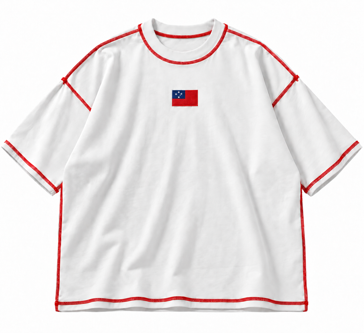 Kids Samoa Flag Red stitch tee