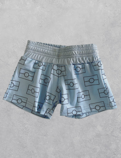 Kids Blue Flag Swim Shorts