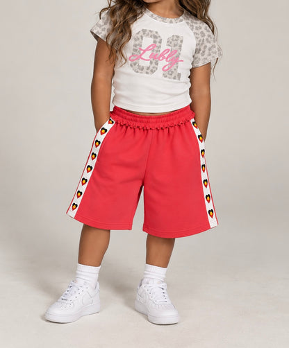Kids heart crimson shorts