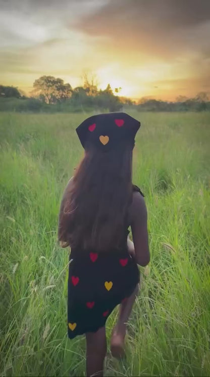 Hearts knit Tie dress